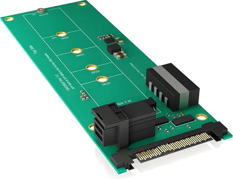 Icy Box IB-M2B02 / Adapter M.2 auf U.2 / Mini SAS HD / bis zu 32 Gbit/s