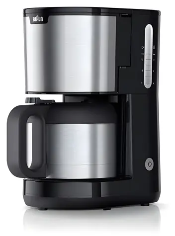 Braun KF 1505 PurShine, schwarz, Edelstahl / Filterkaffeemaschine / 1000 W / 9 Tassen / 1,2 l Thermoskanne