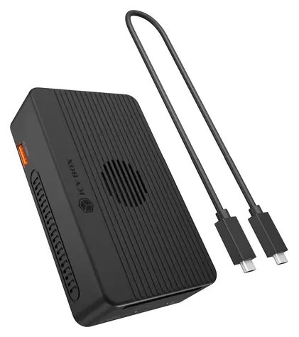 ICY BOX Heart RAID 2818 schwarz / Externes Gehäuse für M.2 2280 NVMe SSD / RAID / 2× M.2 NVMe / USB4 / HDMI
