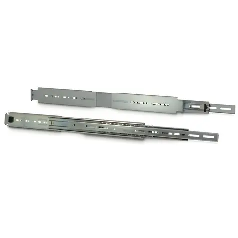 Inter-tech Teleskopschienen 18" silber / Teleskopschienen / Für 19"-Schränke / Auszug 350-450 mm / Tragkraft 30 kg