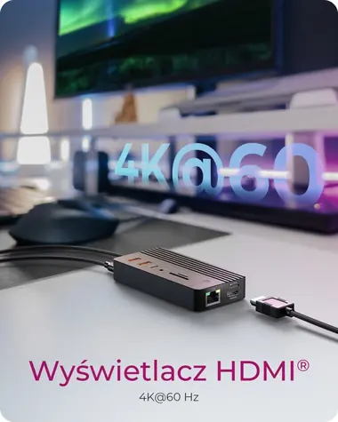 Icy Box IB-DK4072M-CU31 schwarz / Dockingstation / M.2 NVMe/SATA-Steckplatz / HDMI 4K/60Hz / USB-C PD 100W / RJ-45