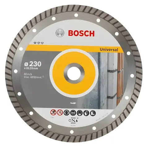 BOSCH 2608602397  230 mm / Diamanttrennscheibe / Standard für Universal Turbo / Beton, Mauerwerk, Ziegel