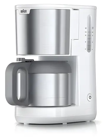 Braun PurShine KF 1505 weiß / Filterkaffeemaschine / 1000 W / 9 Tassen / 1,2 l Thermoskanne
