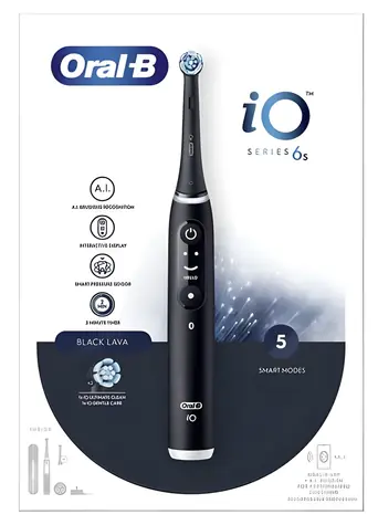 Oral-B iO Series 6s Black Lava / Elektrische Zahnbürste / Bluetooth / 5 Reinigungsmodi / Interaktives Display