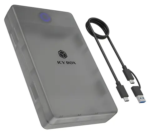 Icy Box IB-388-CU3 schwarz / Externes Gehäuse für 2,5"/3,5" SATA SSD/HDD / USB-C / UASP