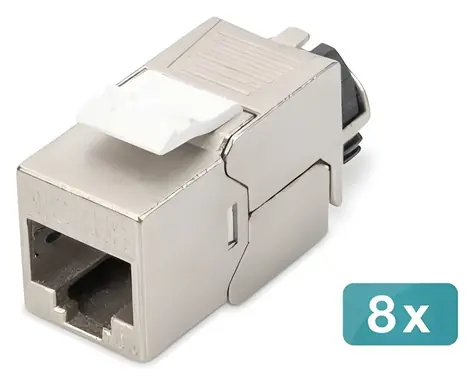 Digitus DN-93617-8 / Keystone-Modul CAT.6A / geschirmt / 8 Stück / silber / LSA