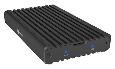 Icy Box IB-2817M-C32 schwarz / Externes Gehäuse für 2x M.2 NVMe / USB-C 3.2 Gen 2x2 / PCIe Gen3x2