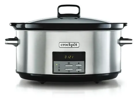Crockpot CSC063X schwarz/silber / Schongarer / 7,5 l / Keramiktopf / 320 W / 20-Stunden-Timer