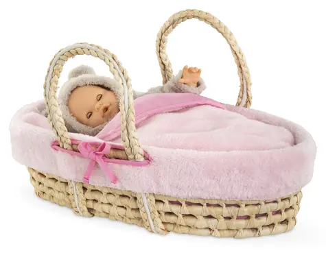COROLLE Mon Grand Poupon Puppenkorb rosa / Tragbares Puppenbett / 36-42 cm / ab 3 Jahren