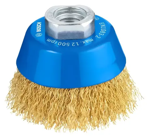BOSCH Clean für Metall O70 mm M14 / Drahtbürste / 0,3 mm messingbeschichteter Draht / 12.500 U/min