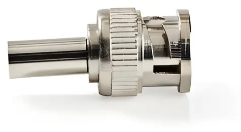 Nedis BNC-Stecker silber / Stecker / gerade / Crimp, 50 Ohm / 25 Stück.