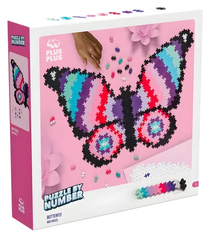 PLUS- PLUS Bausatz Schmetterling zum Zusammenbauen nach Zahlen / 800 Teile
