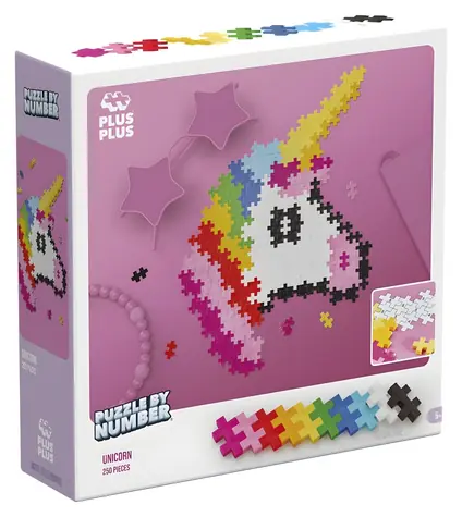 PLUS- PLUS Malen nach Zahlen Einhorn / Mosaik / 250 Teile / ab 5 Jahren