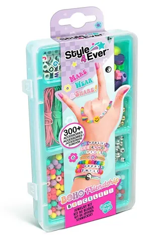 STYLE4EVER Boho Mini-Armband-Bastelset / über 300 Teile / Leuchtperlen / ab 6 Jahren