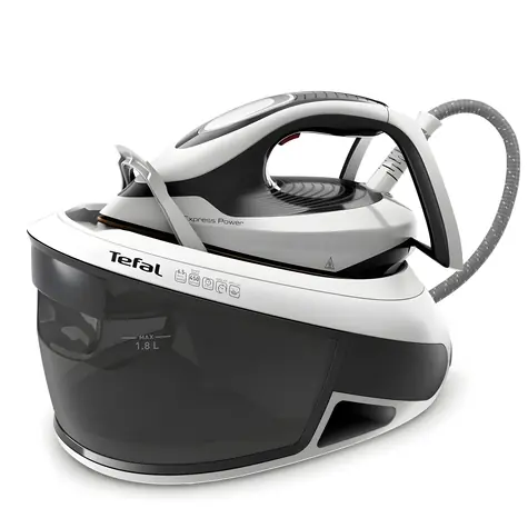TEFAL Express Power SV8130 schwarz/weiß / Bügeleisen mit Dampfgenerator / 2800 W / 1,8 l / 6,5 bar