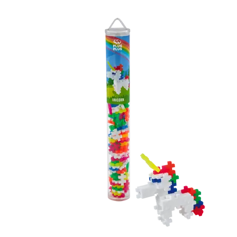 PLUS- PLUS Einhorn-Bausatz / 100 Teile / Tube