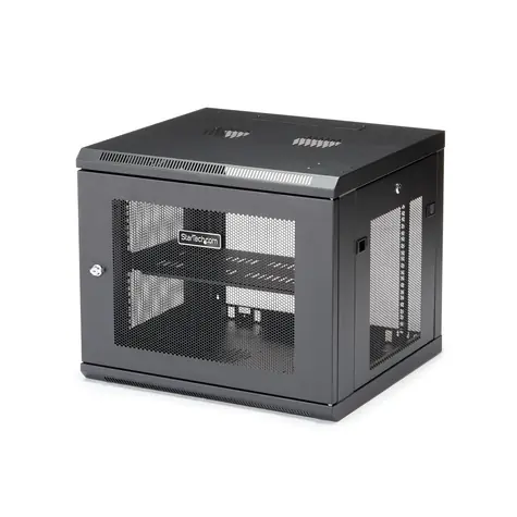 StarTech 9U Wandmontage-Rack Schwarz / Wandmontage-Rack / 19" / 600×551 mm / Tragfähigkeit 90 kg