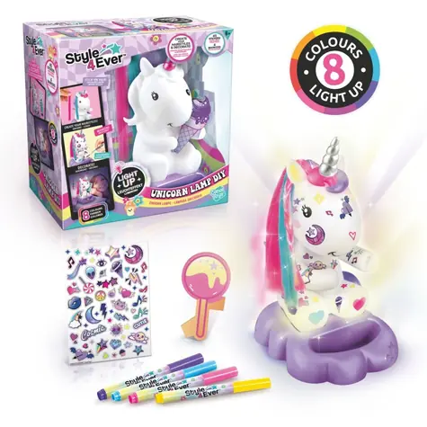 STYLE4EVER DIY Einhornlampe / 8 LED-Farben / ab 6 Jahren