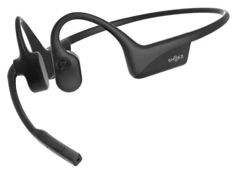 Shokz OpenComm2 PTT für Zello, schwarz / Bluetooth-Kopfhörer / In-Ear mit Mikrofon / BONE / IP55 / USB-C