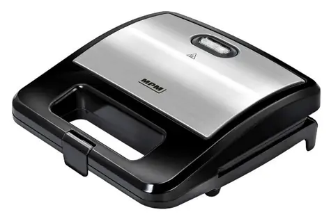 MpM MOP-48M schwarz / Sandwichmaker / 750 W / Antihaftbeschichtung / Griffverriegelung