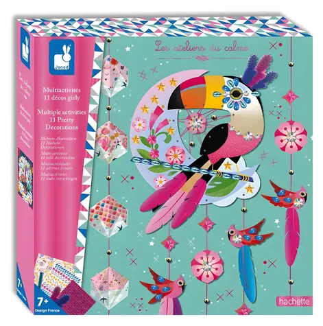JANOD Atelier XXL Maxi / Kreativset / 5 kreative Aktivitäten / Traumfänger / Origami-Girlande / ab 7 Jahren