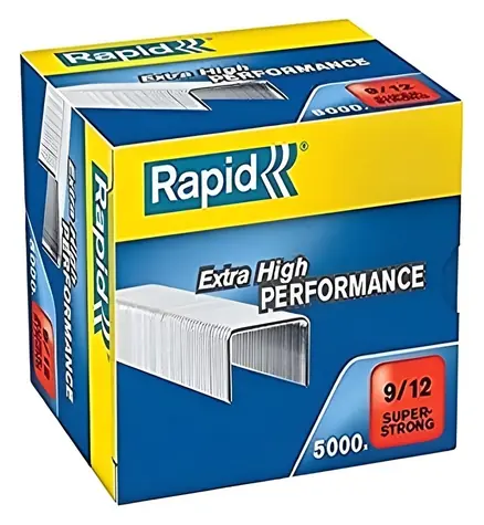 Rapid 9:12 Super Strong Heftklammern / Für Rapid HD 210 / Ermöglicht das Heften von 60-90 Blatt / 5000 Stück