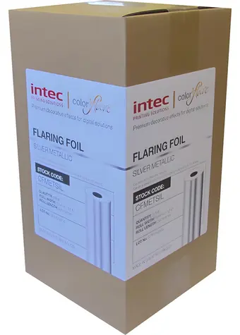 Intec ColorFlare Silbermetallic / Toner-Effektfolie / 320 mm x 300 m / Kern 77 mm