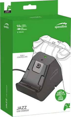 Speed Link SL-260002-BK JAZZ Ladegerät schwarz / USB / für Xbox Series X/S / 2x NiMH 1100 mAh