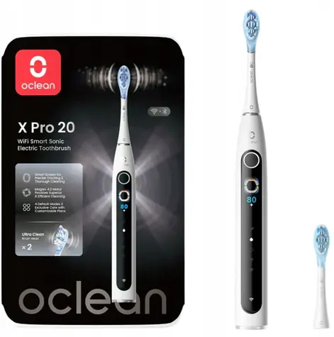 Oclean X Pro 20 weiß / Schallzahnbürste / 84.000 Vibrationen / 12 Reinigungszonen / Bluetooth / IPX7