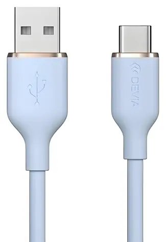 Devia Jelly Series blau / Ladekabel / USB-A - USB-C / 1,2 m / Silikon