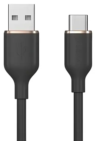 Devia Jelly Series Datenkabel USB-A auf USB-C, schwarz / Datenkabel / Silikon / 1,2 m
