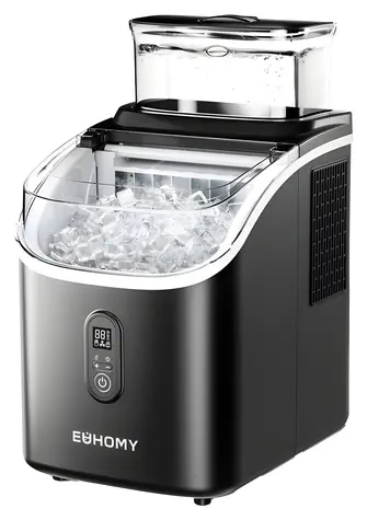 Euhomy IM005 schwarz / Eiswürfelbereiter / 133 W / 15,4 kg Eis in 24 Stunden / 2-Liter-Wassertank / Touch-Bedienung