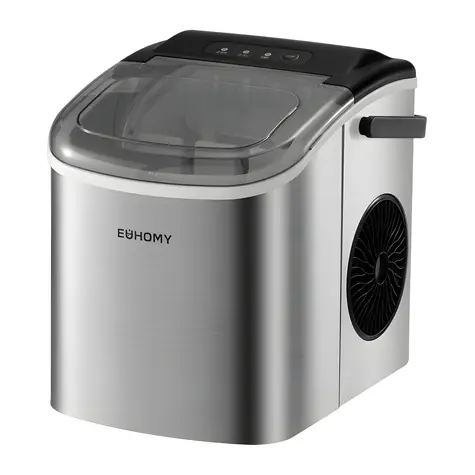 Euhomy IM001 silber / Eiswürfelbereiter / 1,2 l / 12 kg pro 24 h / Selbstreinigungsfunktion