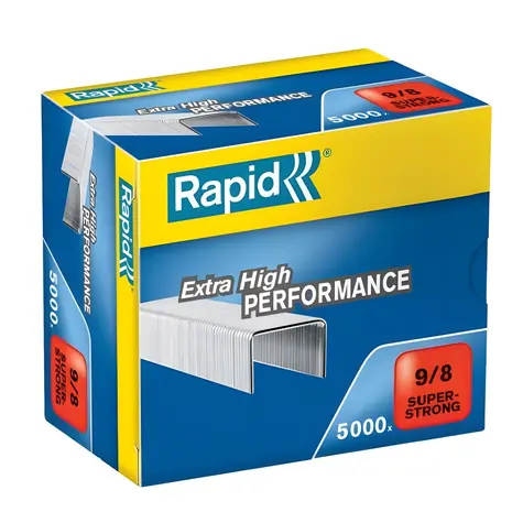 Rapid 9:8 Heftklammern / Für Rapid HD 110 & HD 210 / Ermöglicht das Heften von 10-40 Blatt / 5000 Stück