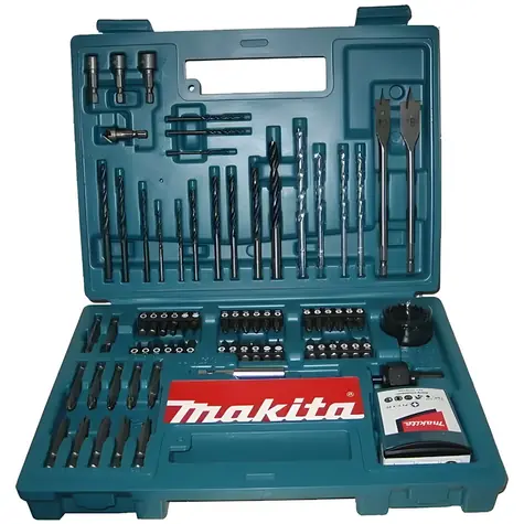 Makita B-54520 Bohrer- und Bit-Set / 100-teilig / Koffer / für Metall, Stein, Holz und Ziegel
