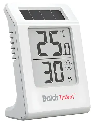 RainPoint BALDRTHERM E0587TH / Thermohygrometer / solarbetrieben / für Innenräume / Temperatur und Luftfeuchtigkeit