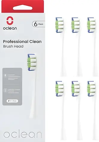Oclean Professional Clean Bürstenkopf P1C1 weiß (6 Stück) / Ersatzköpfe / Oclean Schallzahnbürsten / mittel