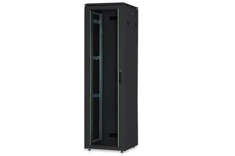 Digitus Unique 26U schwarz / Rack-Schrank / 600x600 mm / Glastür / Tragfähigkeit 800 kg / IP20