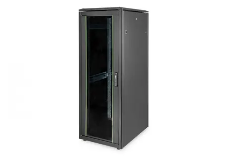 Digitus Unique 32U schwarz / Rack / 19" / 1609 x 600 x 800 mm / Tragfähigkeit 800 kg / Glastür