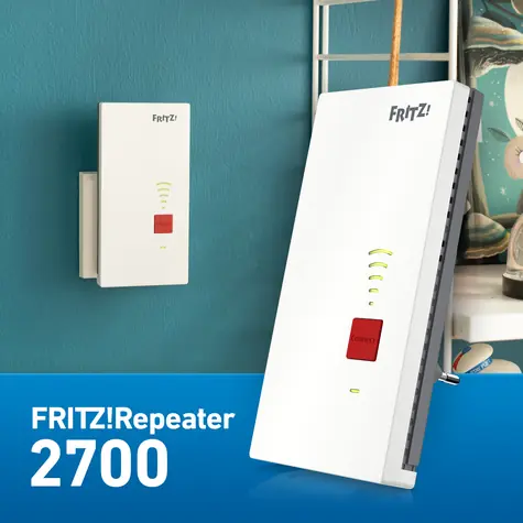 AVM FRITZ! Mesh Set 2700 (3-teilig) weiß-grau / Mesh-WLAN-System / Wi-Fi 7 / bis zu 6,5 Gbit/s / LAN
