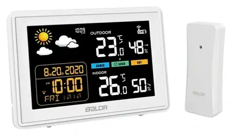 RainPoint BALDRTHERM B0359WST2H2PR / Wetterstation / Außensensor / Luftdruck / Wettervorhersage / IP54