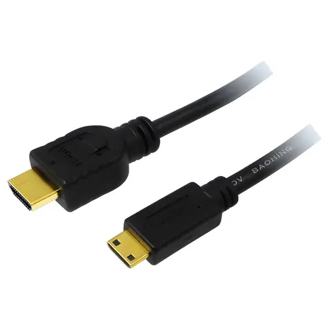 LogiLink HDMI - Mini-HDMI-Kabel, schwarz, High-Speed-HDMI mit Ethernet, 4K, 1,5 m