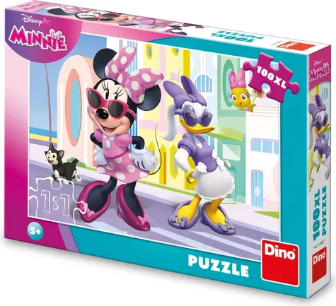 Dino Puzzle Minnie und Daisy in der Stadt XL / 100 Teile / 47 x 33 cm