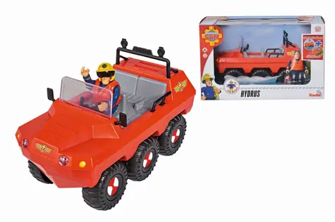 Simba Feuerwehrwagen Hydrus / Feuerwehrmann Sam / Amphibienfahrzeug / mit Figur / ab 3 Jahren