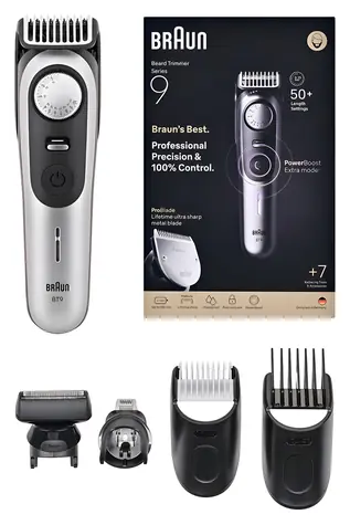 Braun Barttrimmer 9 80789785 grau / Barttrimmer / 0,5-20 mm / 20 Längeneinstellungen / Nass & Trocken / 180 Min.