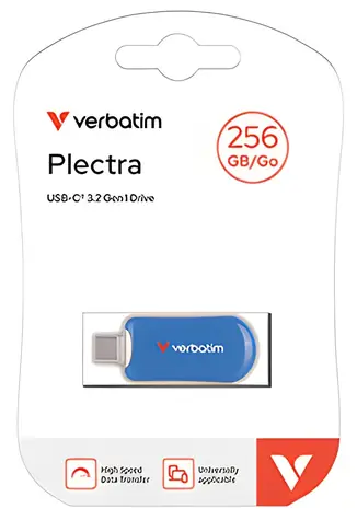 Verbatim Plectra 256 GB blau / USB-Stick / USB-C 3.2 Gen 1 / bis zu 100 MB/s