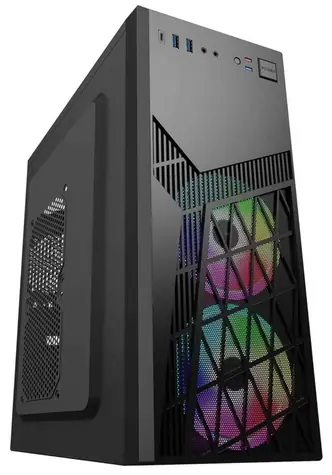 Eurocase ML N6-560B schwarz / Gehäuse / ATX / 2x USB-A 3.0 / 1x USB-C / 2x 120mm ARGB / ohne Netzteil