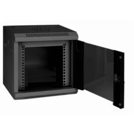 Eurocase GMC3212 schwarz / Wandschrank / 12 HE / 350 × 280 × 611 mm / Glastür
