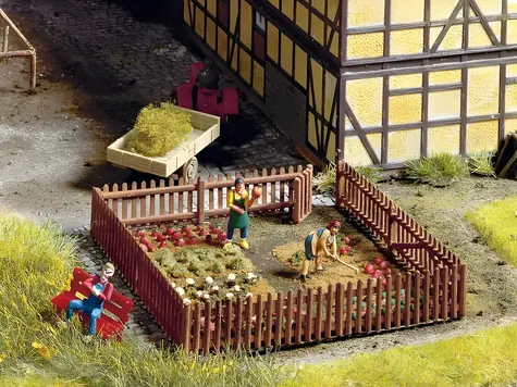 NOCH Gartenzaun-Set braun 91 cm / 22 Teile / H0 (Maßstab 1:87) / ab 14 Jahren