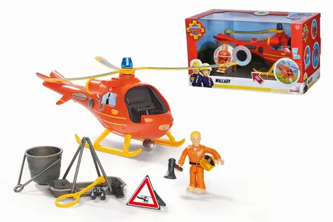 Simba Feuerwehrmann Sam Wallaby Hubschrauber mit Figur / Licht- und Soundeffekten / ab 3 Jahren